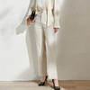 芳外春季新款百搭通勤微喇休闲裤显瘦米白色垂感西装裤女0081 商品缩略图3