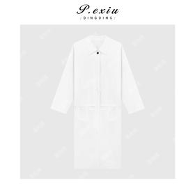  A008潘依绣丁丁宠粉极简主义排扣翻驳领百搭长款风衣 Q9913