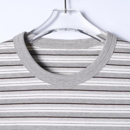 26T631SDSA男装2026新款高贵轻奢美式百搭条纹圆领短袖T恤时尚宽松上衣 商品图1