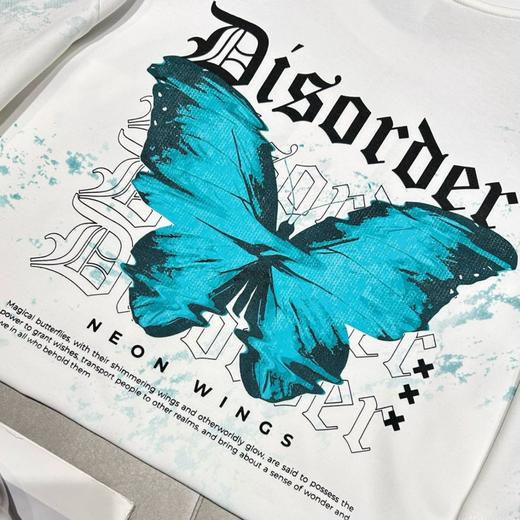 复古蝴蝶印花短袖T恤夏季新款涂鸦个性印花宽松上衣   YLZ-G007 商品图1