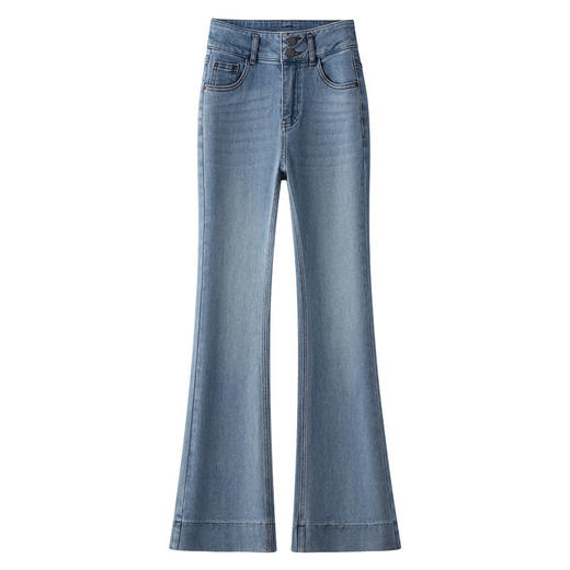 「自」全新升级【铂金会员165/天猫219/差价54】(05126)洛诗琳气质百搭微喇牛仔裤女2026新款修身显瘦高腰九分裤 商品图4