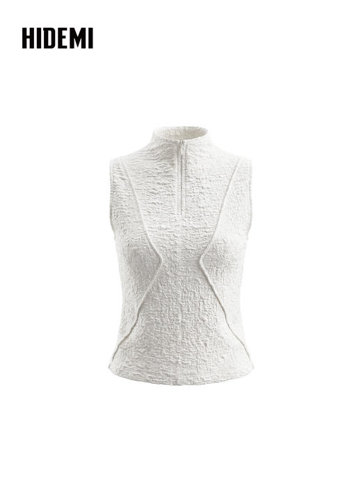 HIDEMI 极简小众设计感修身百搭立领无袖背心打底内搭上衣 商品图6