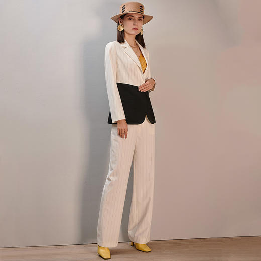 剩S/M 芳外春秋季新品时尚拼接职业套装OL通勤气质两件套 商品图2