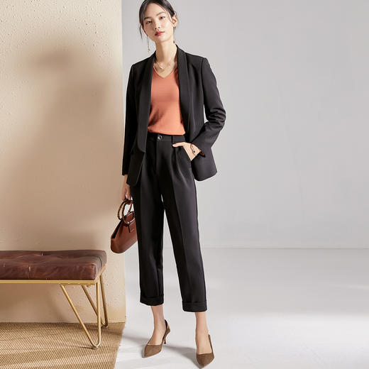 剩S/M 【通勤套装】秋季小西装外套直筒西装裤职业休闲套装女 商品图0
