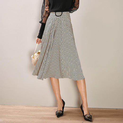 剩S 芳外春季新品半身裙垂感摆裙中长款半截裙女中腰 商品图1