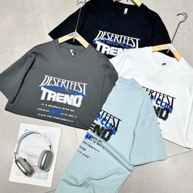 短袖上衣男款潮流字母印花短袖T恤宽松百搭帅气上衣   YLZ-G009