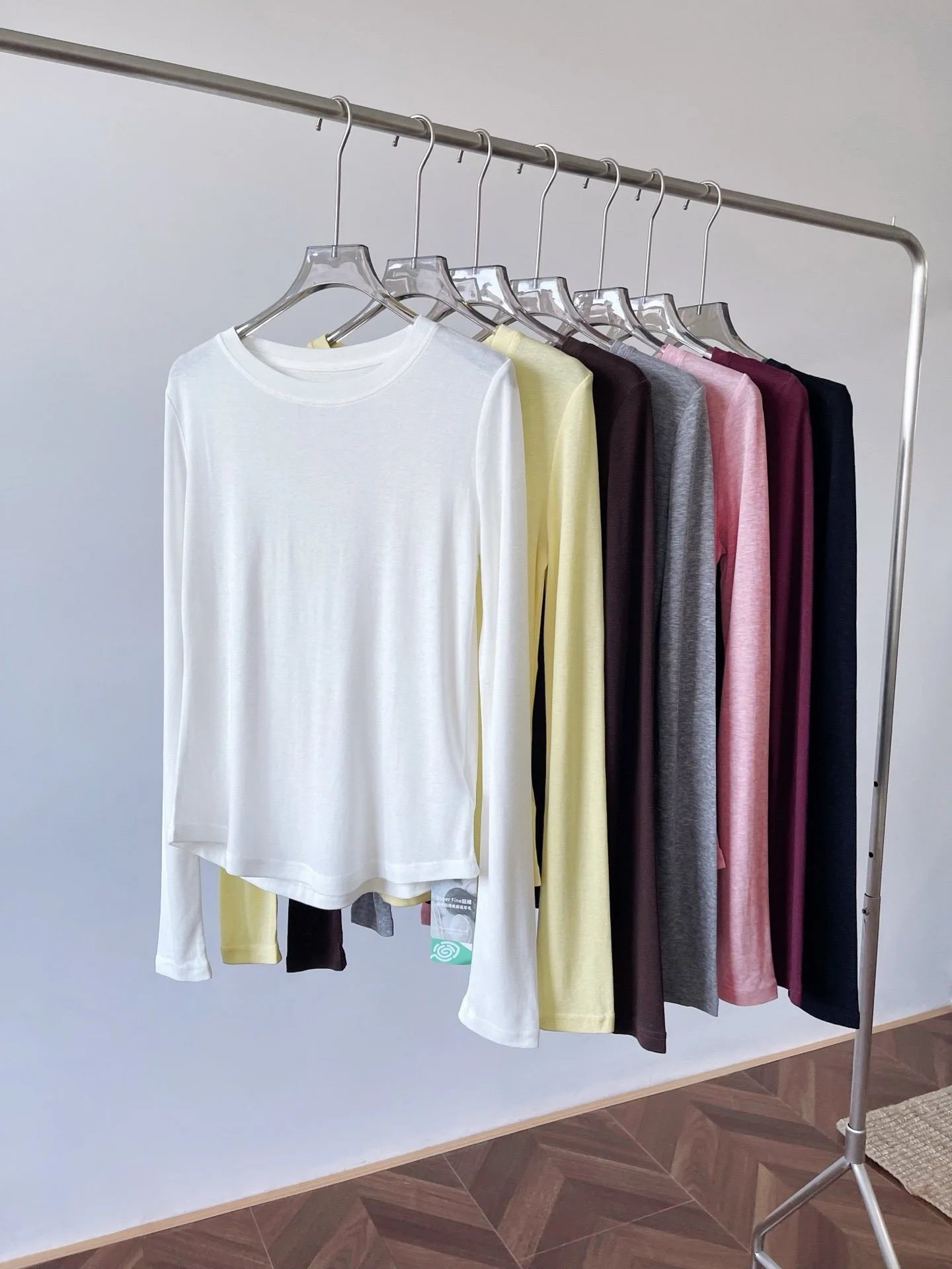 【老钱风80S羊毛天丝长袖T恤】多色可选~80S绵羊毛➕兰精天丝纤维面料，超级柔软亲肤WD