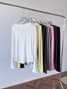 【老钱风80S羊毛天丝长袖T恤】多色可选~80S绵羊毛➕兰精天丝纤维面料，超级柔软亲肤WD