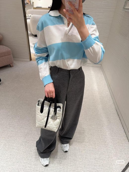 314-7 渠道货 雕 26ss 18针翻领条纹衫 商品图6