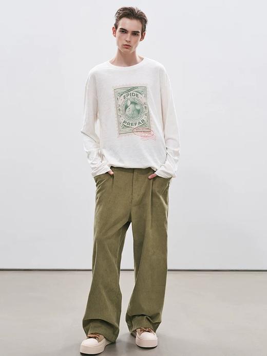 Epide Prefa*b小猪视力表/花枝鼠邮票 搞怪印花宽松长袖T恤 商品图1