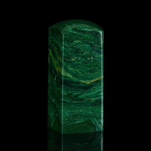 孤品17919翡翠绿孔雀绿石书画落款章藏书章2.0*2.0*4.8cm 商品图2