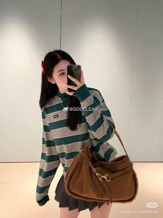 314-9 渠道货 极限特惠miu双层条纹针织运动长袖衫 商品图4