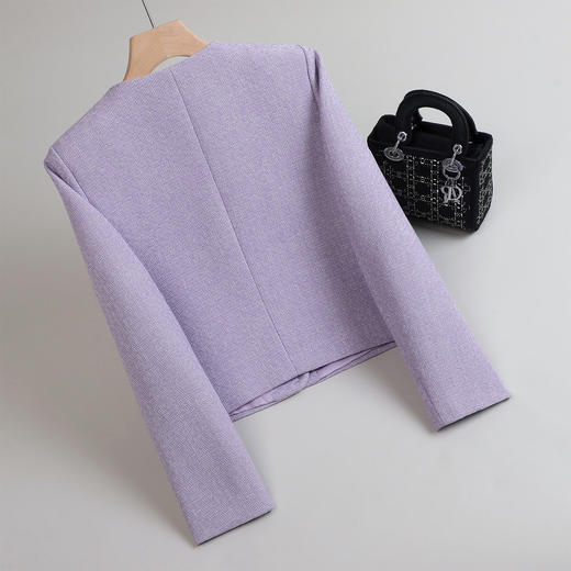 「自」全新升级【铂金会员174/天猫229/差价55】(65744)洛诗琳高级感小香风西装外套2026新款气质V领显瘦通勤上衣女 商品图7