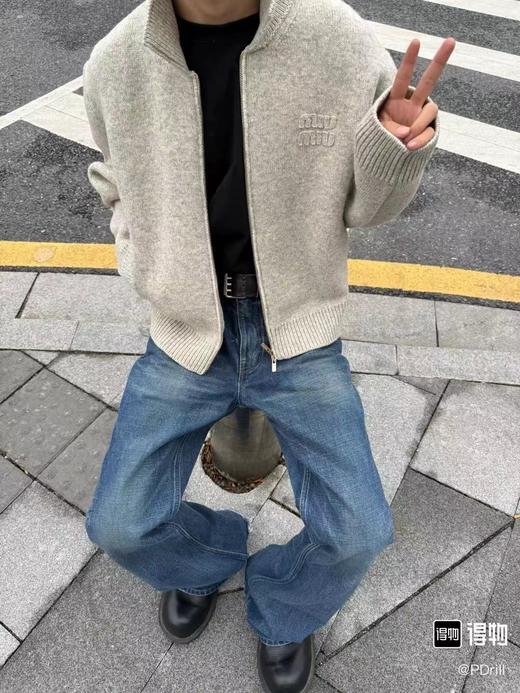 F031443暖色LOGO贴布绣羊毛翻领拉链长袖开衫外套 商品图10