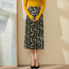 剩S/L 米思阳碎花半身裙秋季新款开叉高腰直筒裙气质复古中长裙2055 商品缩略图2
