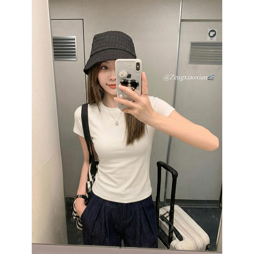 <曾小咸推荐>韩系简约修身t恤女短袖夏季【预售款，预计3-15天！！】 商品图1