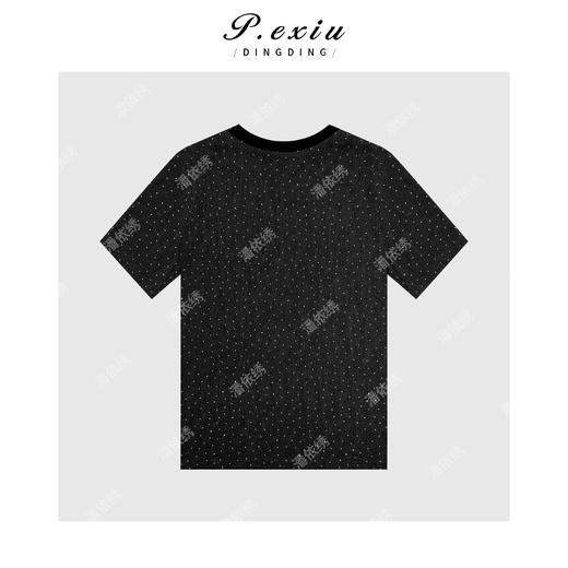 03-3潘依绣丁丁宠粉设计感亮丝烫钻圆领短袖T恤 Q56037 商品图1