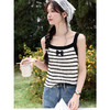 鹿向南「俏皮甜梦」黑白条纹吊带背心女夏季复古风减龄无袖上衣 商品缩略图3