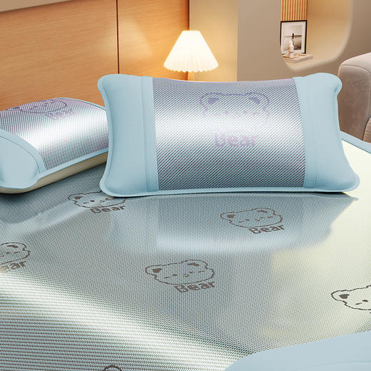【品牌直发】加倍生活 刺绣加宽包边冰藤席三件套-甜蜜熊系列 6色可选 yc0415018 商品图3