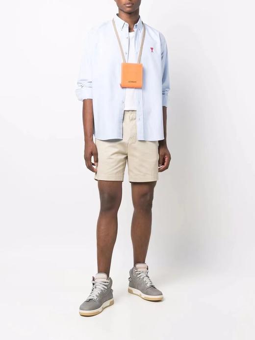 F031402小爱心纯色牛津布棉质扣角领男女同款休闲衬衫 商品图11