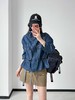 YAY* 雅*同款抽绳收腰工装风牛仔外套 商品缩略图0
