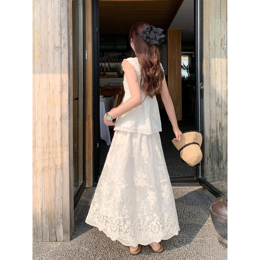 <曾小咸推荐>韩系拼接蕾丝吊带套装裙夏【预售款，预计3-15天！！】 商品图4