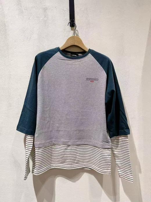 女款logo拼色长袖T恤hu 商品图0