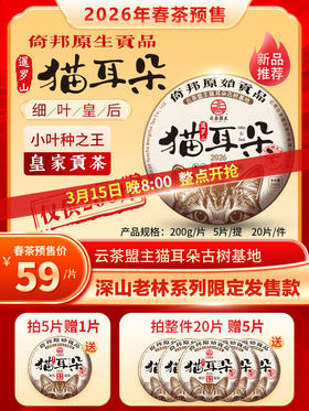 【春茶预售】2026头春【暹罗山·猫耳朵】云茶盟主独家猫耳朵产区！自营旗舰古树茶，绝对纯正的小叶种！荔枝香，水果甜的代表作！