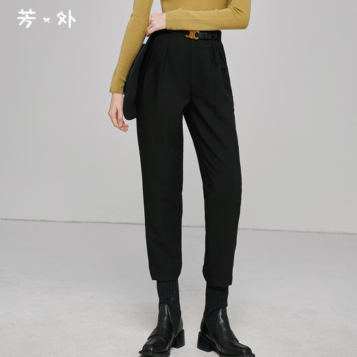 剩S 芳外秋季新款时尚设计感纯色裤子斜插袋通勤百搭休闲裤女1289 商品图0