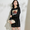剩S/XL 芳外春季新款潮流印花套头卫衣裙时尚宽松休闲长袖连衣裙2055 商品缩略图2