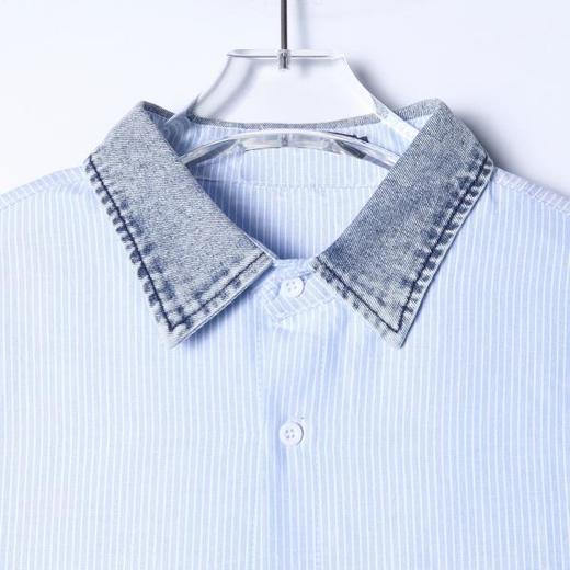 SDSA男装2026新款高贵轻奢时尚条纹拼接翻领短袖衬衫百搭时尚上衣 商品图2