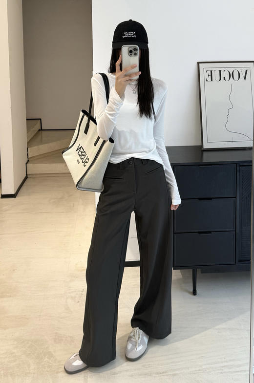 哥弟抗皱高端西装垂坠直流直筒西裤 商品图7