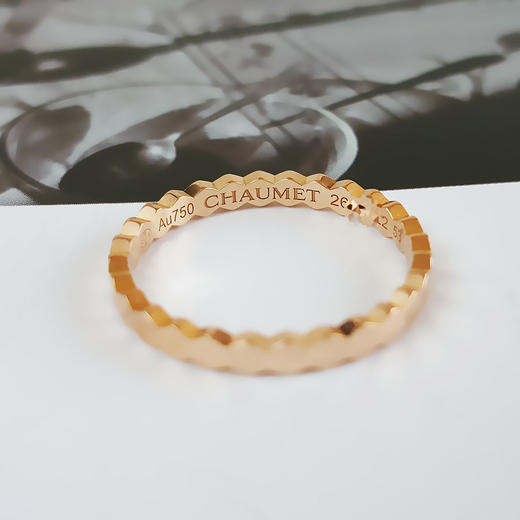 【95新】CHAUMET尚美Bee de Chaumet爱·巢系列081931玫瑰金无钻蜂巢戒指53号女士070326NJ12 商品图4