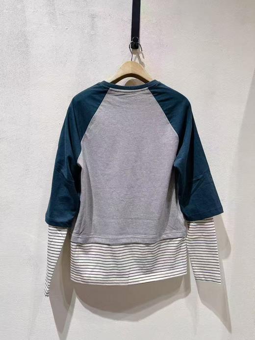 女款logo拼色长袖T恤hu 商品图1