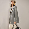 剩L 芳外春季新款通勤文艺小众设计西装外套修身薄款灰色西服0207 商品缩略图3
