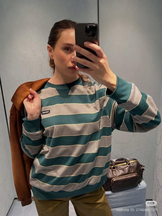 314-9 渠道货 极限特惠miu双层条纹针织运动长袖衫 商品图5