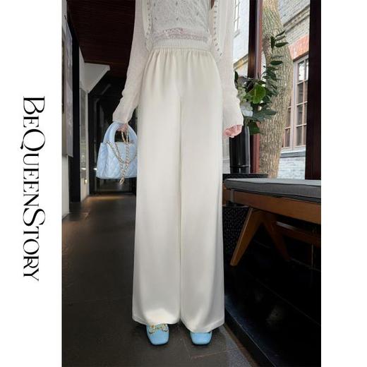 【大货捡漏，不退不换】  【奶油蕾丝】高支含醋脂纤维松紧腰头拼接蕾丝花边阔腿休闲 商品图4