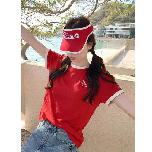 <曾小咸推荐>韩系慵懒感宽松短袖t恤上衣 商品图4