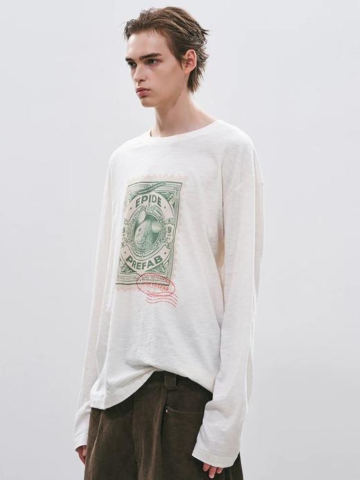 Epide Prefa*b小猪视力表/花枝鼠邮票 搞怪印花宽松长袖T恤 商品图2