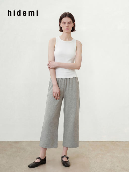 hidemi副线小h 简约百搭休闲罗纹无袖背心吊带上衣 商品图1