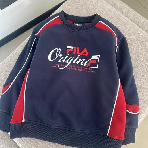 F031418春季新款复古校园风单品系列假两件长T拼色儿童卫衣 商品图5