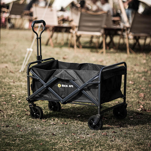 【户外露营车推车集合】洛克猩球露营车plus户外野营推车野餐营地车折叠小拖车儿童可躺 小号折叠黑色 70L 商品图0