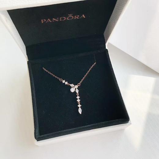 F031420优雅时尚玫瑰金结合水晶925银流苏花朵项链 商品图1