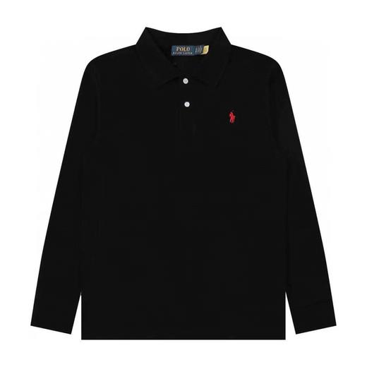 F031484红色战马小标刺绣情侣翻领Polo衫长袖上衣 商品图1