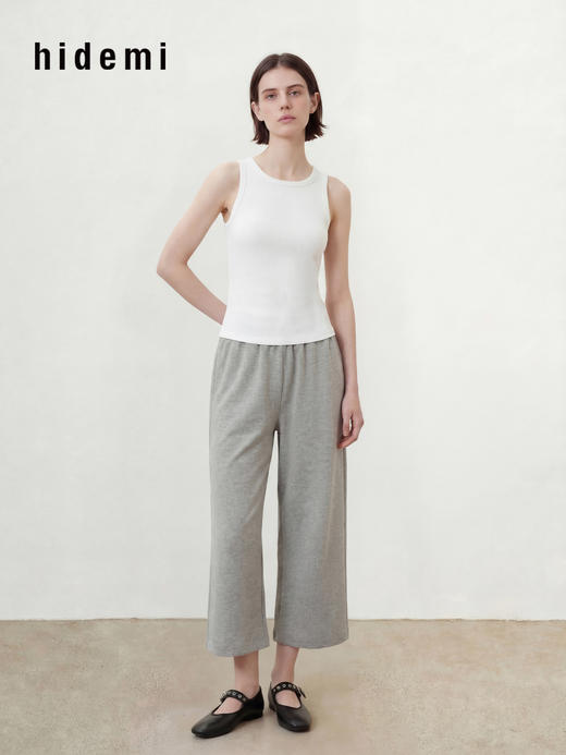 hidemi副线小h 简约百搭休闲罗纹无袖背心吊带上衣 商品图2