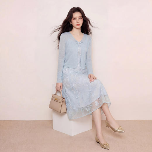 奢姿大码女装2026夏季时尚印花V领套装胖妹妹气质温柔显瘦两件套9962953225AB 商品图1