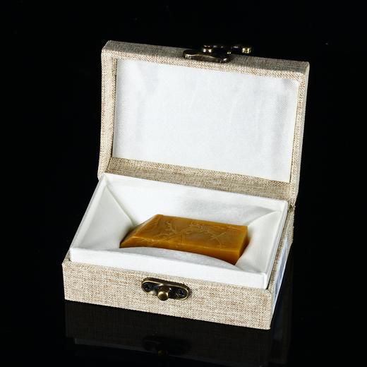 孤品17931老挝田黄博意方章带皮料收藏章落款章2.0*2.0*6.1cm 商品图5