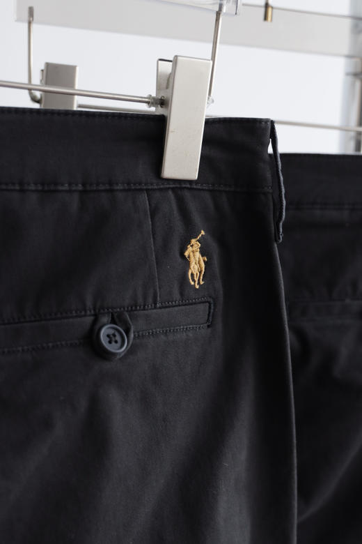 R.L 金标刺绣 黑色斜纹布裤 XXK214 商品图5