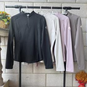 F031459女士一体绒户外运动训练跑步半拉链长袖