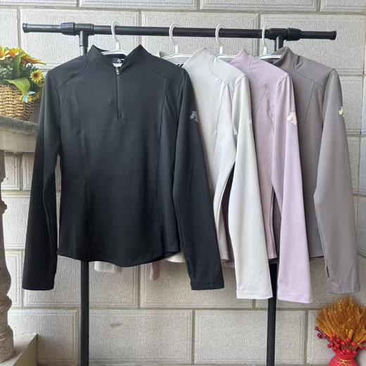 F031459女士一体绒户外运动训练跑步半拉链长袖 商品图0